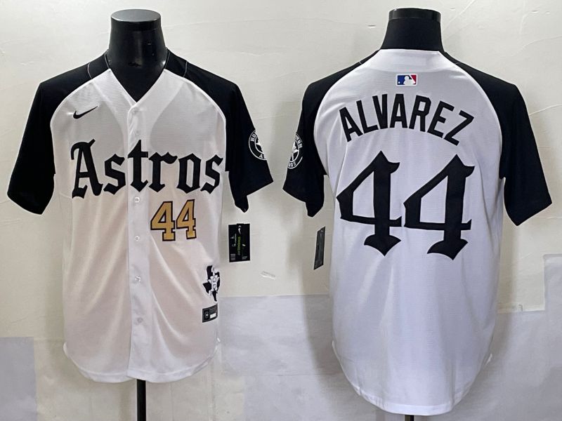 Men 2025 Houston Astros #44 Alvarez White Black Five generations Joint Name Nike MLB Jersey style 4->houston astros->MLB Jersey